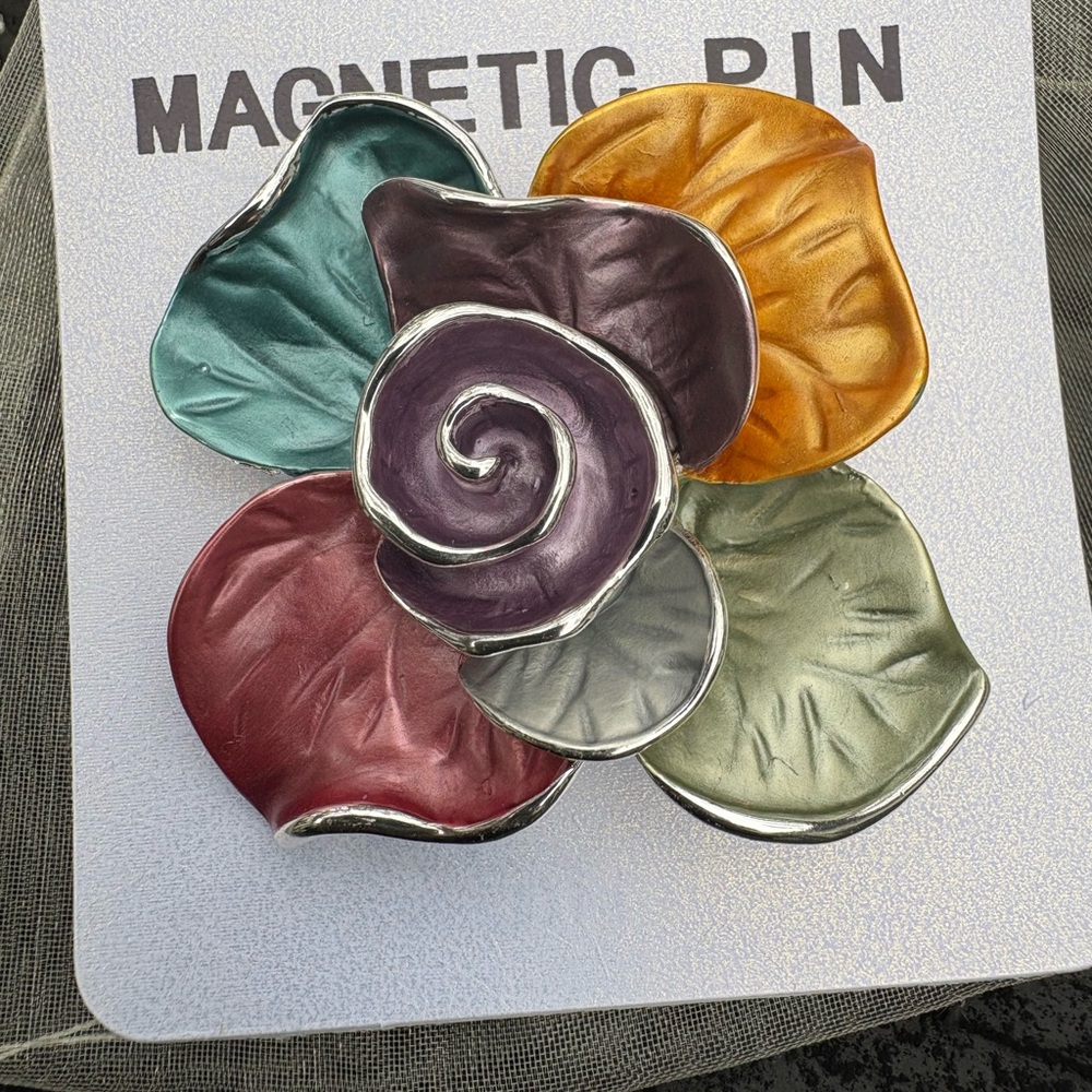 Colorful Magnetic Flower Brooch Pin